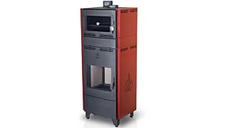 Σόμπα Καλοριφέρ Ξύλου με φούρνο Arte Phoenix Air Hydro Oven Κόκκινο