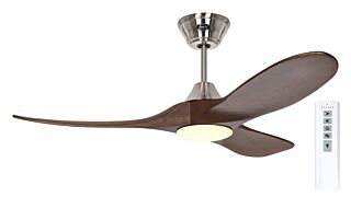 Ανεμιστήρας Οροφής CASAFAN ECO GENUINO L 122 BN-NB Brushed Chrome / Walnut 48 Inches με φωτιστικό