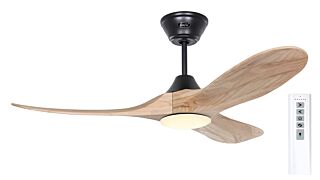 Ανεμιστήρας Οροφής CASAFAN ECO GENUINO L 122 MS-NT Matt Black / Natural 48 Inches με φωτιστικό