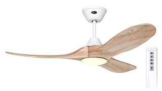 Ανεμιστήρας Οροφής CASAFAN ECO GENUINO L 122 MW-NT Matt White / Natural Wood 48 Inches με φωτιστικό