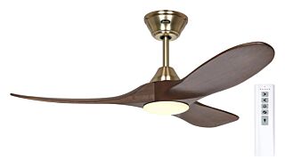 Ανεμιστήρας Οροφής CASAFAN ECO GENUINO L 122 MG-NB Brushed Brass / Walnut 48 Inches με φωτιστικό