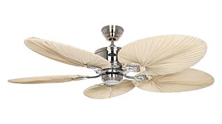 Ανεμιστήρας Οροφής Casafan Caribbean Dream Eco II BN-PLM 137cm Brushed Chrome - Natural Palm Leaf