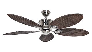 Ανεμιστήρας Οροφής Casafan Caribbean Dream Eco II BN-RTN 137cm Brushed Chrome - Antique Rattan