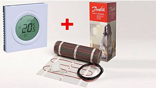 ΣΕΤ Ηλεκτρική θερμαντική επένδυση δαπέδου Danfoss ECmat 150T 225W με θερμοστάτη Danfoss Ectemp Next Plus