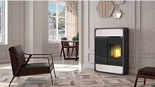 Σόμπα Pellet Αερόθερμη Edilkamin BILD 9KW - Λευκό Μάτ Κεραμικό 