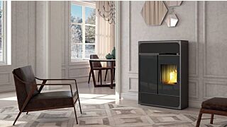 Σόμπα Pellet Αερόθερμη Edilkamin BILD 9KW - Μαύρο Μάτ Κεραμικό 