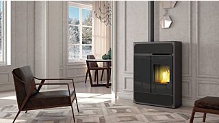 Σόμπα Pellet Στεγανή Edilkamin BILD Air Tight C 9KW - Μαύρο Μάτ Κεραμικό 