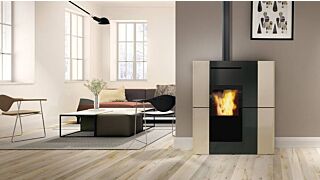 Σόμπα Pellet Καλοριφέρ Edilkamin BLADE H EKLEANER CERAMIC 18.7KW - Μπέζ 