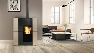 Σόμπα Pellet Καλοριφέρ Edilkamin BLADE H EKLEANER CERAMIC 22.5KW - Μπέζ 