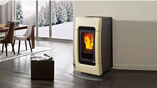 EDILKAMIN MEG PIU 30 KW Σόμπα Καλοριφέρ Pellet - Κρέμ 