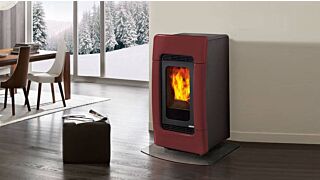 EDILKAMIN MEG PIU 30 KW Σόμπα Καλοριφέρ Pellet - Μπορντώ 