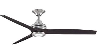 Ανεμιστήρας οροφής Fanimation SPITFIRE BN Βουρτσισμένο Νικέλιο 152cm (60) με Πτερύγια Σκούρας Καρυδιάς και Φωτιστικό KIT