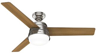 Ανεμιστήρας οροφής HUNTER Finley - Brushed Nickel - American Walnut-Natural Wood 132cm 52695