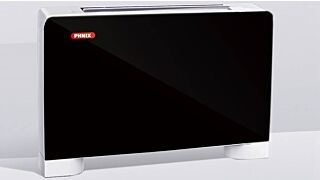 Fan Coil με μαύρη γυάλινη πρόσοψη PHNIX PFP-040V-CW Slim δαπέδου 1.90-2.50KW Ψύξη - Θέρμανση