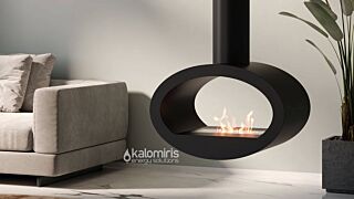 Τζάκι Βιοαιθανόλης Tecno Air System Cervinia Black Επίτοιχο