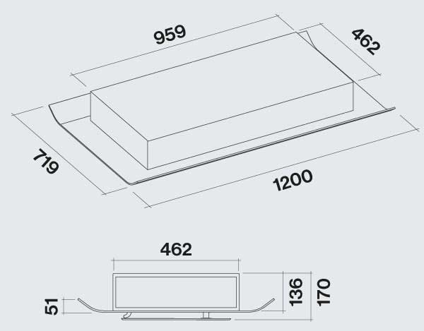 Falmec Cielo Διαστάσεις