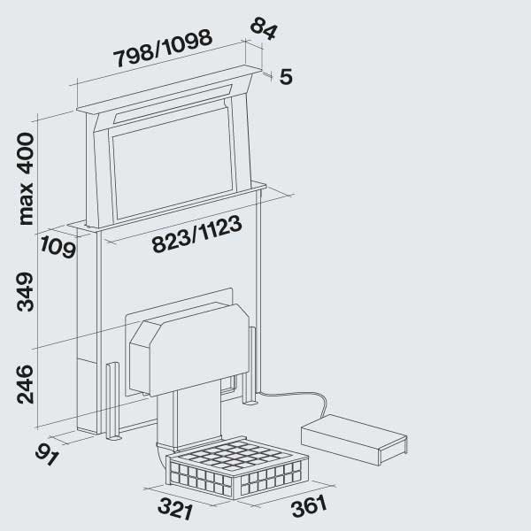 Falmec Down Draft Dimensions