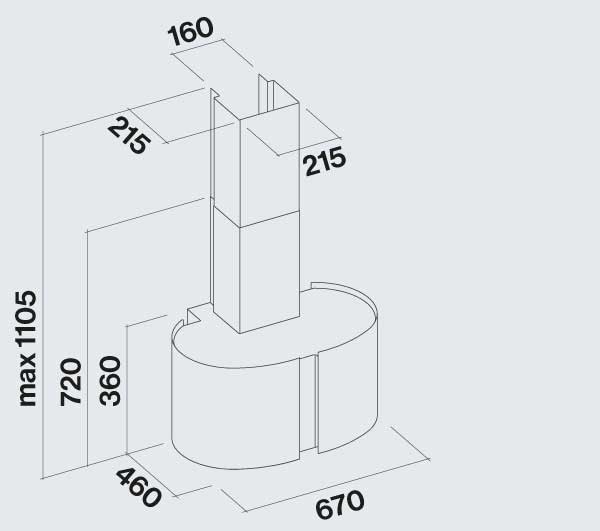 Falmec Elektra Διαστάσεις