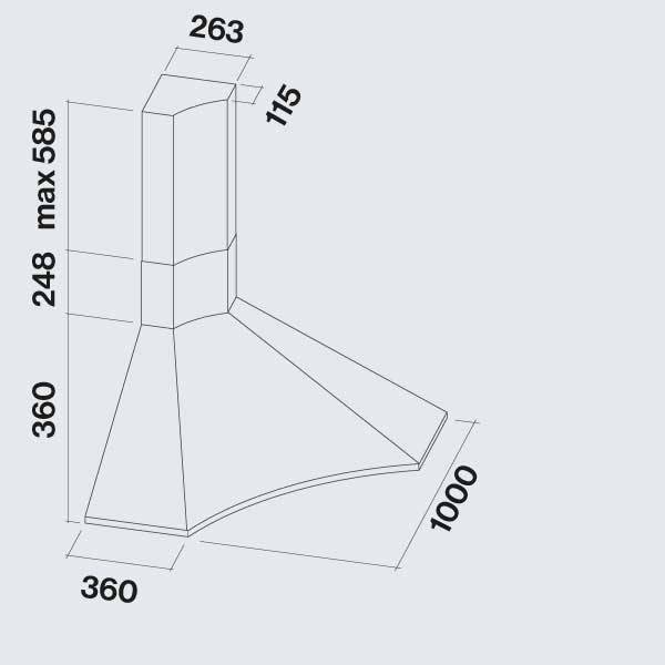 Falmec Elios Διαστάσεις