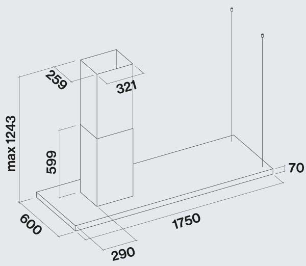 Falmec Elle Διαστάσεις
