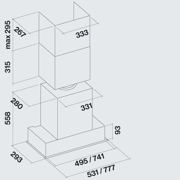 Falmec Gruppo Incasso NRS Διαστάσεις