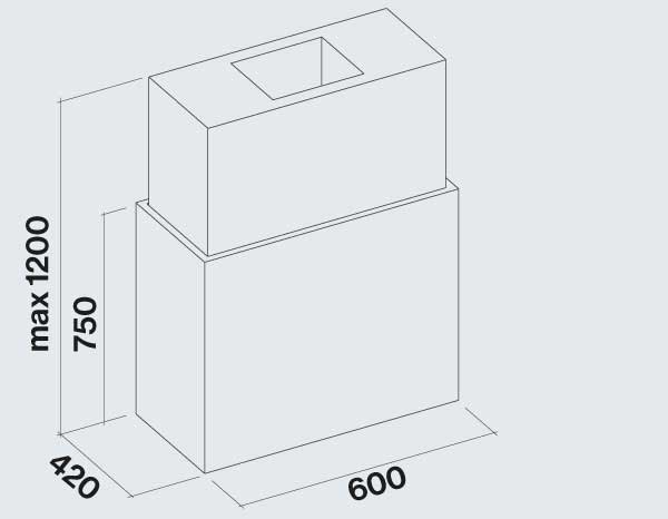 Falmec Laguna Διαστάσεις