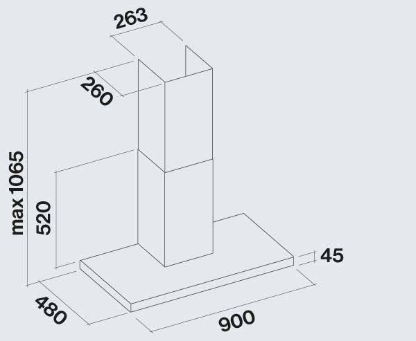 Falmec Luce Διαστάσεις