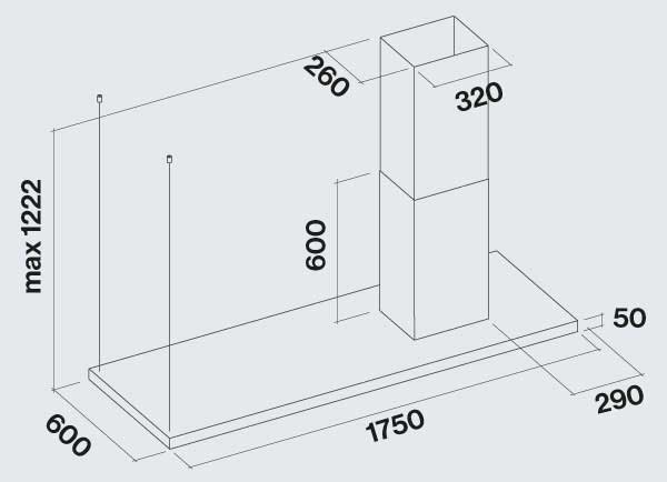 Falmec Isola 175 Διαστάσεις