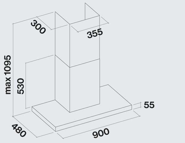 Falmec Lumina NRS Διαστάσεις