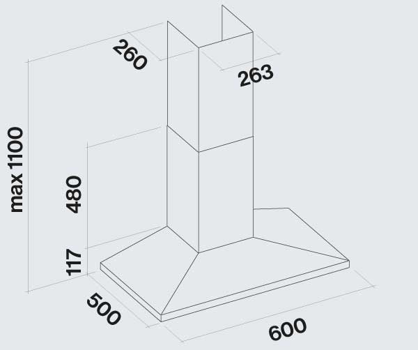 Falmec Mizar Διαστάσεις