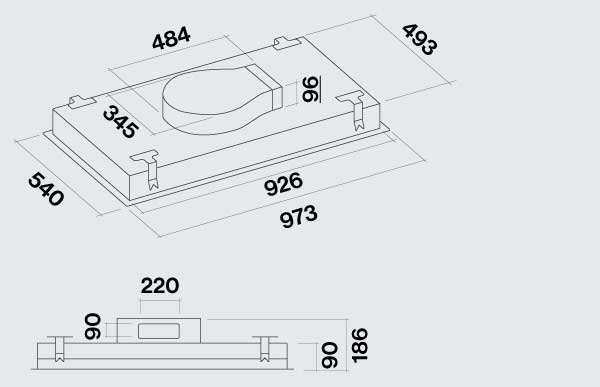 Falmec Nube Διαστάσεις