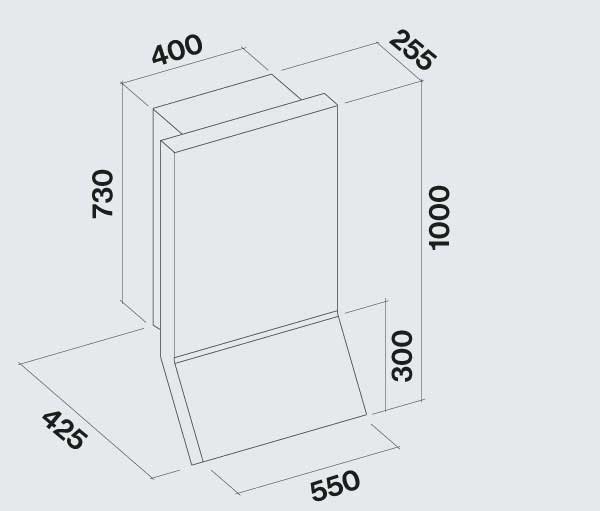Falmec Rialto Διαστάσεις