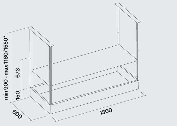 Falmec Spazio 130 Διαστάσεις