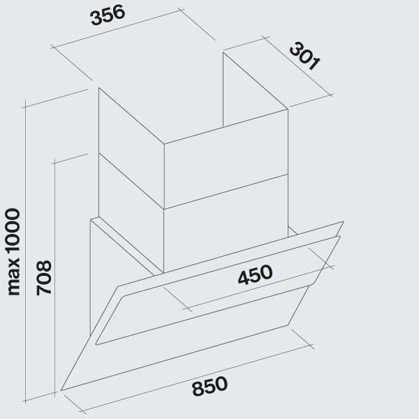 Falmec Verso NRS Διαστάσεις