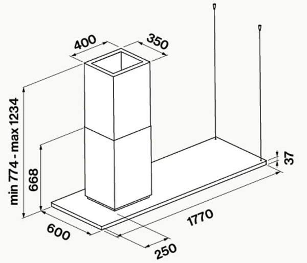 Falmec Zenith NRS Διαστάσεις